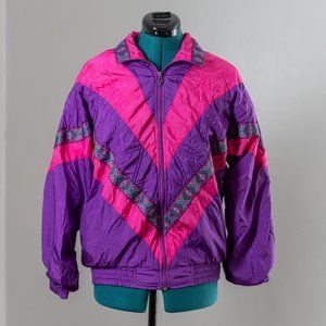 Vintage 1990's Windbreaker Pink and Purple Jacket Small